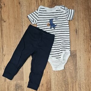 Striped Dinosaur Kids Matching Set
